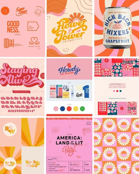 Quiz: Retro Vibes Sweet Martini, Brand Moodboard, Retro Pastel, Font Combos, Modern Hijab, Brand Consistency, Color Pallete, Palette Ideas, Pastel Designs