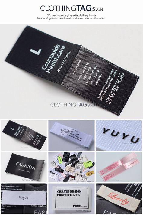 We custom high quality printed fabric labels, including care labels, size labels, main labels etc. Widely used in clothing brand, children’s products, hats, accessories, etc. Our printed fabric labels are made of the highest quality materials with excellent durability (no matter by washing, scratching, smudging or alcohol). After repeated washing (including dry cleaning), the printed fabric logo labels still remains clear. Main Label, Fashion Label Design, Washing Labels, Medical Fashion, Hang Tag Design, Clothing Labels Design, Christmas Centerpieces Diy, Care Label, Fabric Labels