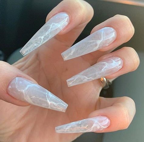 Matte White Nails, Marble Acrylic Nails, Quartz Nail, White Acrylic Nails, Long Acrylic Nails Coffin, White Nail Designs, Ballerina Nails, Marble Nails, Acrylic Nails Coffin