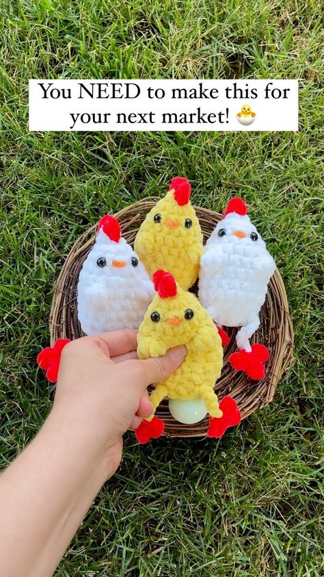 Joanna || Joella Crafts | My chicken laying an egg pattern is now LIVE on my website and Etsy!! I think this is the most excited I’ve been to release a pattern since… | Instagram Crochet Chicken Egg Holder, Crocheted Chickens Amigurumi, Mable Crochet Chicken Pattern, Crochet Chicks In Eggs, Crochet Chicken With Eggs Inside, Egg Laying Hens, Egg Laying Chickens, Crochet Penguin, Laying Hens