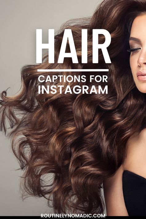 Hair model with words hair captions for Instagram Instagram Captions For Good Hair Day, Instagram Captions For Hair Bangs, Long Hair Instagram Captions, Fall Hair Quotes Instagram, New Hair Post Instagram Story, Short Hair Captions Instagram Posts, Balayage Instagram Caption, Brunette Hair Quotes, Good Hair Day Captions Instagram