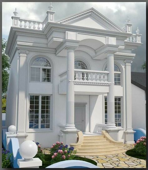 3 Storey House Design, Modern Small House Design, Classic House Exterior, House Plans Mansion, Classic House Design, Outside Design, House Design Pictures, House Plan Gallery, Architectural Design House Plans