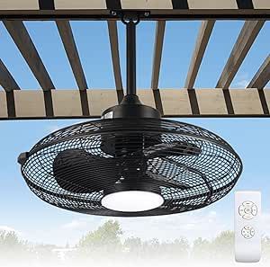 JVO Outdoor Ceiling Fans with Light and Remote Control, 20 Inch Caged Plug in Gazebo Fan with 3 Color LED Light & 8-hour Timer, Hanging with Hook for Pergola/Patio in Black Outdoor Ceiling Fans With Light, Ceiling Fans With Light, Backyard Pergola, Outdoor Ceiling, Pergola Patio, Outdoor Ceiling Fans, Ceiling Fans, Ceiling Fan With Light, Home Decor Furniture