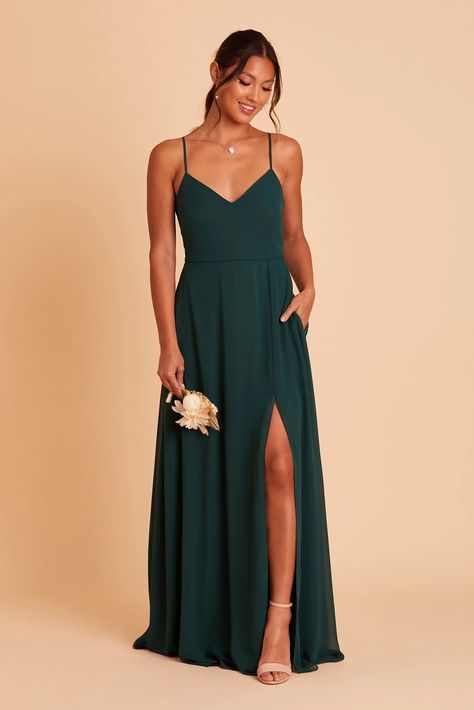 Adelle Chiffon Bridesmaid Dress Emerald | Birdy Grey Forest Green Bridesmaid Dress, Forest Green Bridesmaid, Emerald Bridesmaid Dress, Green Chiffon Bridesmaid Dress, Emerald Bridesmaid, Forest Green Bridesmaid Dresses, Classic Bridesmaids Dresses, White Dresses For Sale, Green Bridesmaid Dress