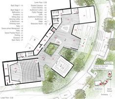 Landscape Architecture Concept, Auditorium Design, Conservatory Design, Theater Architecture, Campus Design, Plans Architecture, Architecture Concept Diagram, Studios Architecture, Architecture Concept