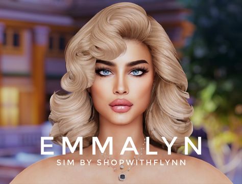 Emmalyn ( February Free Sim ) <3 | Shopwithflynn on Patreon Sims 4 Cc Queen Hair, Sims 4 White Hair, Marilyn Monroe Hair, Sims Love, Beyonce Hair, 4 Family, The Sims 4 Skin, Sims 4 Family, Pageant Hair