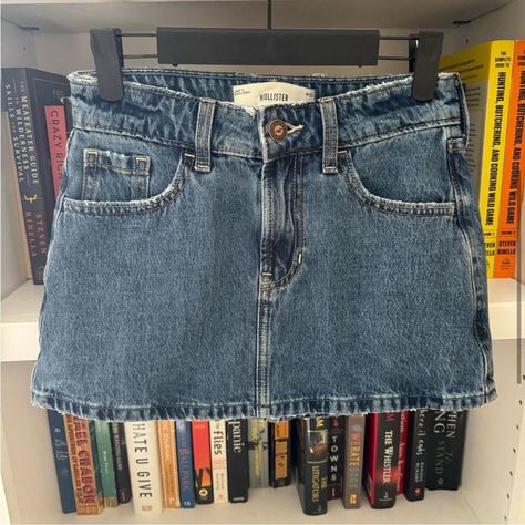 Hollister Mid-Rise Denim Mini Skirt - Size 000
A... - Depop Gp Outfit, Cute Denim Skirt, Skirt Medium, Book Decor, Denim Mini, Denim Mini Skirt, Hollister, Denim Skirt, Mini Skirt