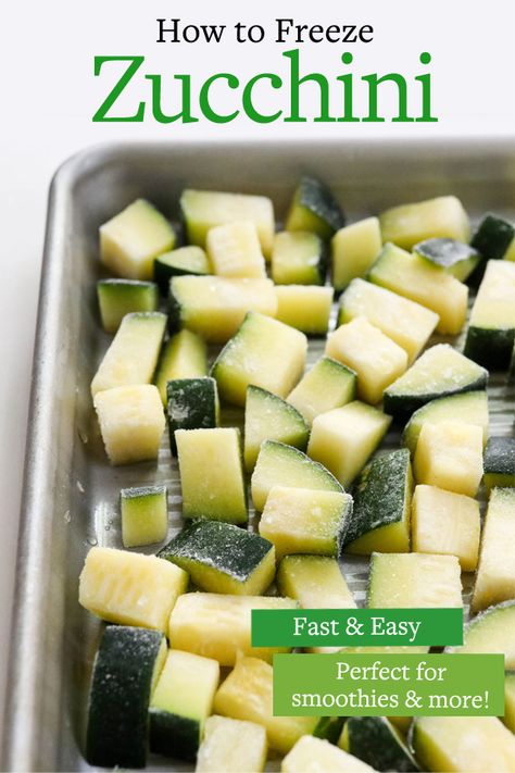 Here's how to freeze zucchini in just minutes! No blanching required, and you can use frozen zucchini in soups, smoothies, and more, to make your garden veggies last longer. Can You Freeze Zucchini, How To Freeze Zucchini, Frozen Zucchini, Zucchini Smoothie, Zucchini Pasta Salad, Low Sugar Smoothies, Freezing Zucchini, Freezing Vegetables, Fantastic Recipes