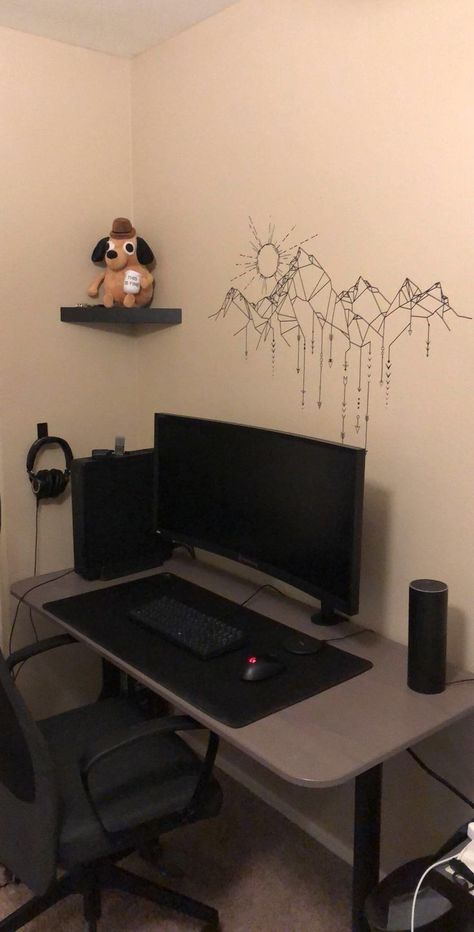 desktop / desktop setups / aesthetic desk setups / amazing desk setup / gaming desktops / gaming desktop setups / dream desk setup/ room ideas / ro om decorations Setup Room Ideas, Dream Desk Setup, Desk Setup Ideas, Gaming Computer Room, 40 Gifts, Simple Computer Desk, Gaming Desk Setup, Best Gaming Setup, Setup Gamer