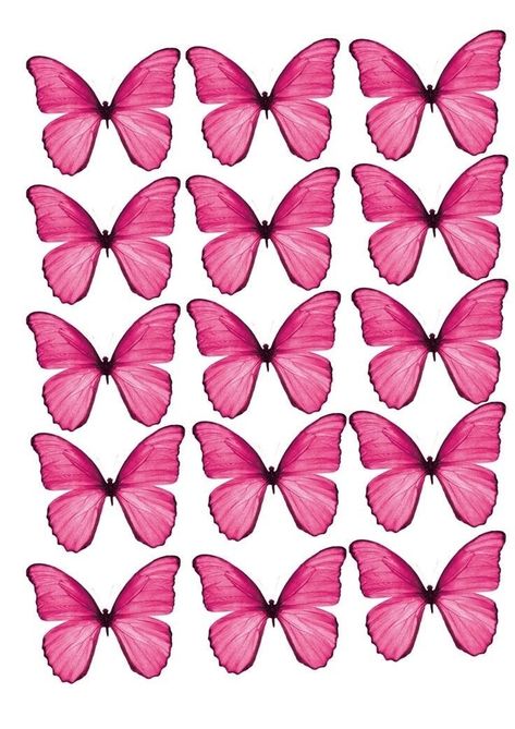 Pink Butterfly Printable, Butterfly Printable Template, Butterfly Cupcake Toppers, Hot Pink Butterfly, Butterfly Bouquet, Photo Cake Topper, Butterfly Cake Topper, Diy Bouquet Wrap, Happy Birthday Printable