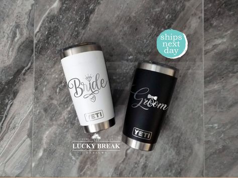 Bride And Groom Tumblers, Personalize Yeti, Wedding Tumblers, Wedding Gift Set, Yeti Tumbler, Personalized Wedding Gift, Wedding Cups, Personalized Bride, Gift Product