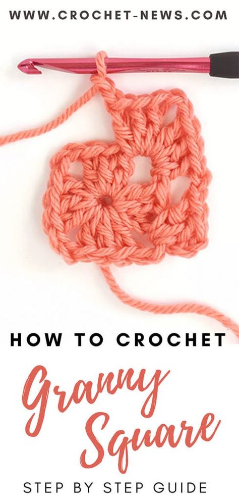 Free Easy Crochet Patterns For Beginners Simple Granny Squares, One Color Granny Square, Crochet Granny Square Beginner, Hairstyles Crochet, Learning Crochet, Easy Beginner Crochet Patterns, Crochet Granny Square Tutorial, Squares Crochet, Hats Crochet