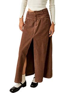 Fall Vacation Outfits, Corduroy Maxi Skirt, Maxi Skirt Fall, Skirt Collection, Cord Skirt, People Brand, Effortless Outfit, Free People Skirt, Printed Maxi Skirts