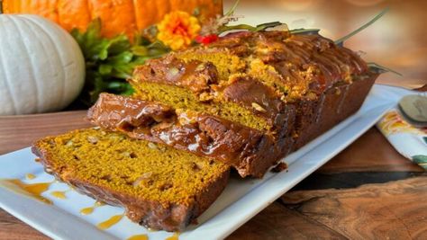 Pumpkin Bread with Butterscotch Chips - Darlene's Table Butterscotch Chip, Moist Pumpkin Bread, Caramel Bits, Butterscotch Chips, Pumpkin Pie Filling, Fall Spices, Pumpkin Bread, Autumn Flavors, Canned Pumpkin