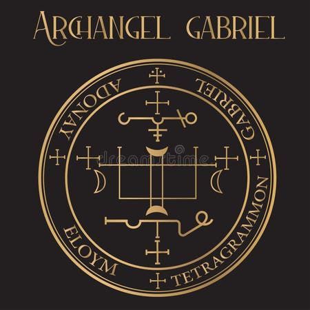 Archangel Gabriel Symbol, God Symbols, Angel Sigils, Archangel Chamuel, God Illustration, Number Magic, 7 Archangels, The Archangels, Archangel Prayers