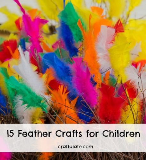 These 15 feather crafts offer some great ideas for art, craft and activities for children. Make A Paper Flower, Bird Ideas, Crafts For Children, Tissue Paper Crafts, Camp Activities, Crafts And Activities For Kids, Origami Rose, Grand Kids, Diy Holiday Gifts