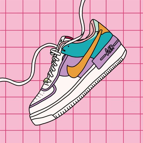 Aesthetic Wallpaper Nike, Shoe Illustration, Wallpaper Nike, Pink Fashion, Aesthetic Wallpaper, Nike Shoes, Nike Air, Nike, Sneakers