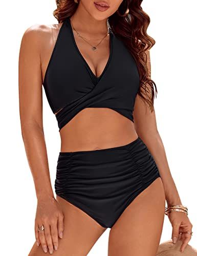 Blooming Jelly Womens Tummy Control Bathing Suits Modest High Waisted Bikini Sets Cute Halter 2 Piece Swim Suit 2024 Black Two Piece, Kids Luggage, Swimsuit Cover Ups, Luxury Store, Swimsuit Cover, Swim Suit, Pharmacy Gifts, Best Sellers, Bathing Suits