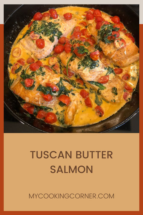 Indulge in the savory delight of Tuscan Butter Salmon, a delectable dish that marries the richness of salmon with the vibrant flavors of Tuscany. #cooking #recipe #food #dinner #tasty #yummy Tuscan Butter, Tuscan Salmon Recipe, Tuscan Salmon, Butter Salmon, Salmon Seasoning, Eat Lunch, Tasty Healthy, Food Dinner, Cooking Recipe