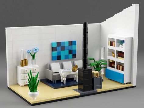 Family house interior | Interior of the family house. Comput… | Flickr House Interior Family, Lego Furniture Ideas, Family House Interior, Lego Interior Design, Lego Home, Lego Table Ikea, Lego House Ideas, Lego Furniture, Lego Table