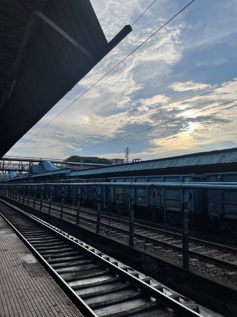 Indian Railways, Dusk, Sunset, golden hour, train, platform, station, shotoniphone Train Platform, Indian Railways, Railway Station, Golden Hour, Camera Roll, Airplane View, Naruto, Train, Quick Saves