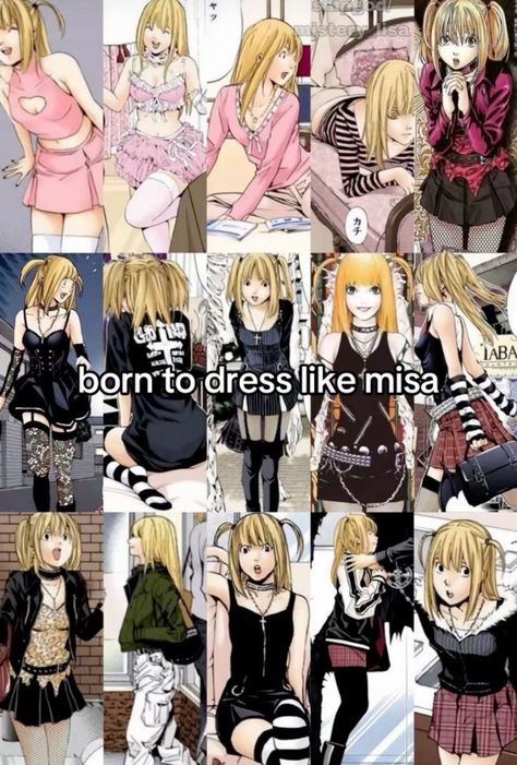 Misa Misa Outfit, Misa Outfit Ideas, Misa Inspired Outfit, Misa Amane Outfit Inspired, Misa Amane Fashion, Misa Aesthetic, Misa Style, Misa Outfit, Misa And Light