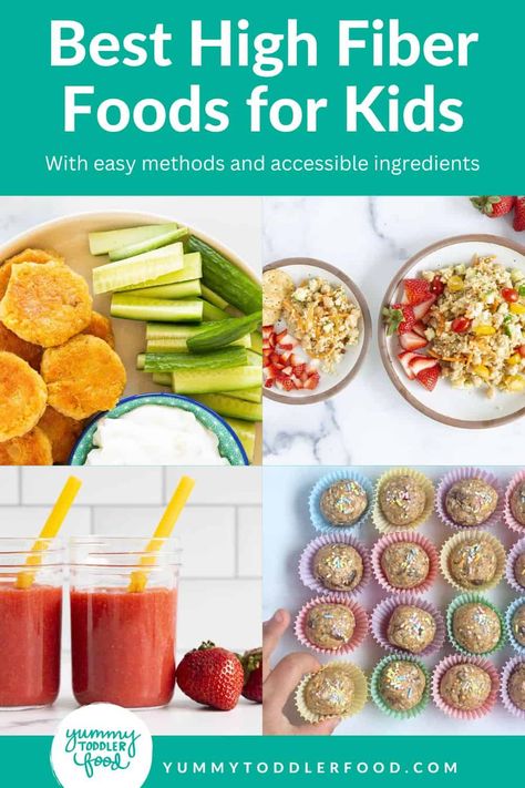 High fiber foods to share with the kids. High Fiber Foods For Toddlers, High Fiber Recipes For Kids, High Fiber Toddler Foods, High Fiber Foods For Kids, Fiber Foods For Kids, Fiber For Kids, High Fiber Dinner, Best High Fiber Foods, Constipation Smoothie