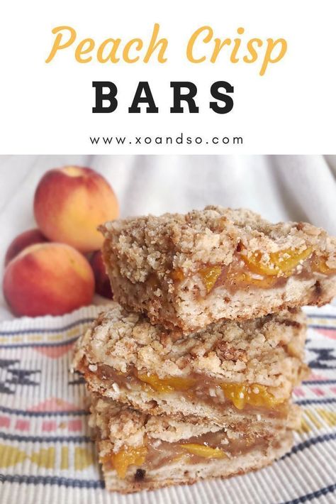 Easy Peach Crisp, Brown Sugar Peaches, Baking Power, Peach Crumble, Peach Crisp, Peach Slices, Puff Pastry Recipes, Cookie Bar Recipes, Crumb Topping