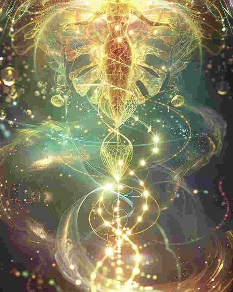 DNA⚛️｜original spiritual artwork 🧚🏻original AI art combine with spirituality 👉commercial use unavailable #healingart #spiritualart #spiritualawakenings #spiritualhealing #arthealing #aiartist Divine Being, Voltron Funny, Esoteric Art, Out Of Body, Artsy Pictures, Spiritual Artwork, Alien Abduction, Crystal Light, Spiritual Healing