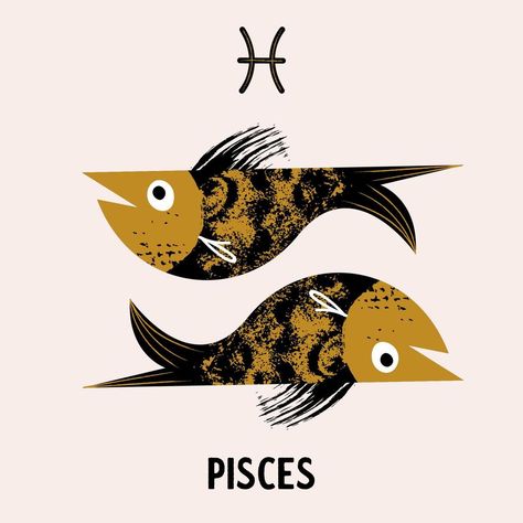 Pisces Illustration, Zodiac Pisces, Pisces Zodiac, Zodiac Signs, Vector Art, Astrology, Vector Free, Vector Illustration, Royalty