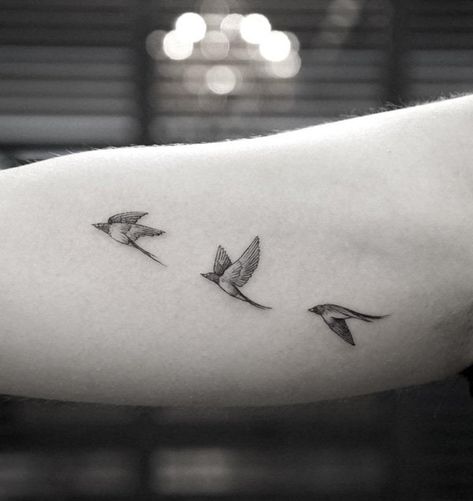 110 Lovely Bird Tattoo Designs | Art and Design Three Birds Tattoo, Dr Tattoo, White Bird Tattoos, Wrist Tatoo, Birdcage Tattoo, Swallow Bird Tattoos, Bird Tattoo Men, Little Bird Tattoos, Tiny Bird Tattoos