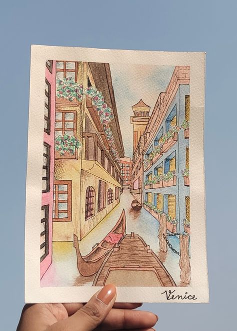 One Point Perspective Watercolor, One Point Perspective Street View, One Point Perspective Painting, One Point Perspective Sketch, One Perspective Drawing, One Point Perspective Drawing, 1 Point Perspective Drawing, 1 Point Perspective, Kawaii Cups