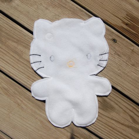 ikat bag: How To Make a 2D Character Softie Hello Kitty Plush Template, Hello Kitty Sewing Pattern, Hello Kitty Sewing, Sanrio Crafts, Diy Hello Kitty, Ikat Bag, Hello Kitty Dress, Sock Doll, Hello Kitty Crafts