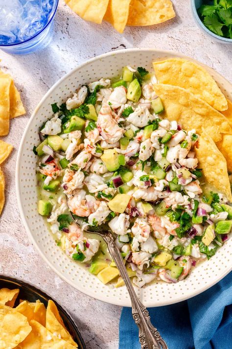 Shrimp Ceviche - The Defined Dish - Shrimp Ceviche Shrimp Ceviche Recipe, Tuna Ceviche, Fresh Appetizers, The Defined Dish, Defined Dish, Ceviche Recipe, Shrimp Ceviche, Shrimp Appetizers, Shrimp Dishes