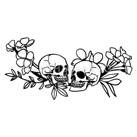 Halloween Themed Tattoo Designs, Cricut Images Free Svg, Skull Svg Free, Cricut Vinyl Designs, Skull Bouquet, Skeleton Flower, Cricut Svgs, Making Stickers, Skull Svg