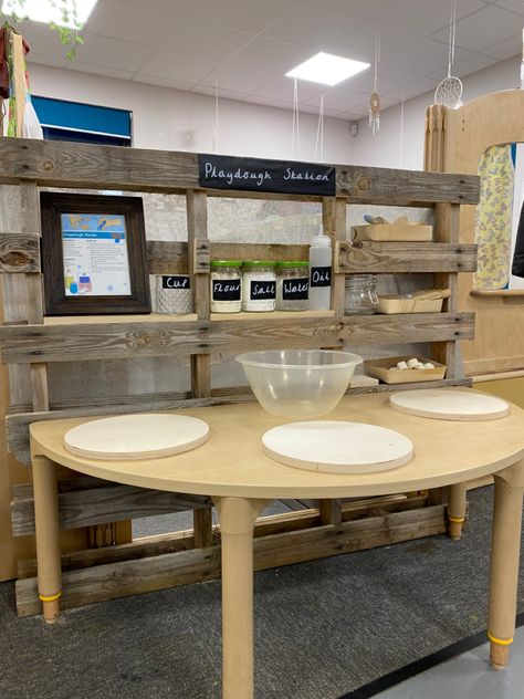 Play Dough Station, Playdough Area, Playdough Table, Playdough Station, Curiosity Approach, Eyfs Classroom, Playdough Activities, Display Boards, Classroom Organisation