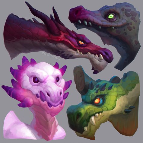 Dragon Heads, Props Art, Creature Drawings, Game Concept Art, Cute Dragons, Dragon Drawing, Figure Drawing Reference, Creature Concept Art, Character Design Animation