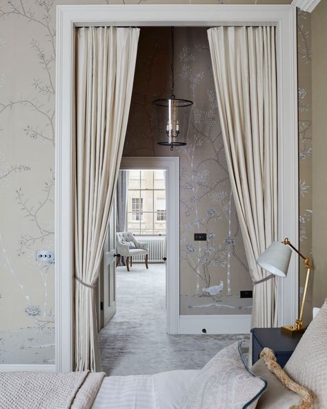 Separate Rooms With Curtains, British Interior Design English Country, English Country Homes, Rooms Curtains, Bath London, Sims Hilditch, Country Cottage Living Room, British Interior Design, London Residence