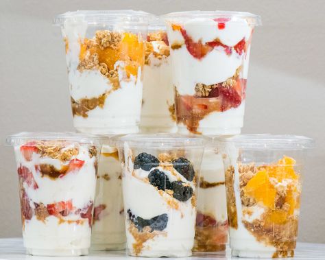 Make Ahead Parfaits — The Bayou Belle Make Ahead Parfait, How To Make Parfait, Fruit Parfait Cups, Yogurt Parfait Cups, Yoghurt Parfait, Emily Bites, Yogurt Parfait Recipe, Frozen Yogurt Bites, Parfait Recipe