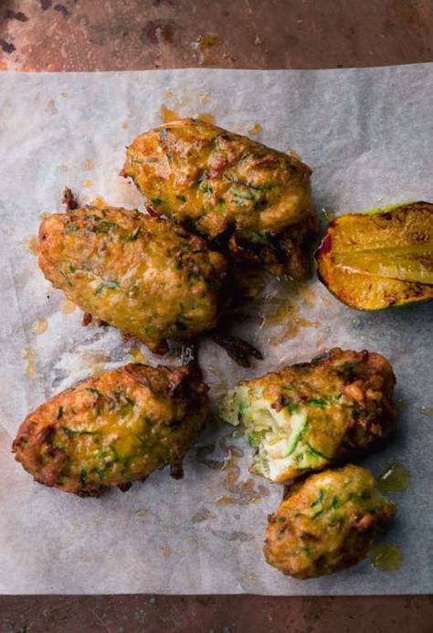 Courgette Fritter, Dinner Party Starters, Yotam Ottolenghi Recipes, Ottolenghi Recipes, Yotam Ottolenghi, Fritter Recipes, Beignets, Vegetable Dishes, Veggie Recipes