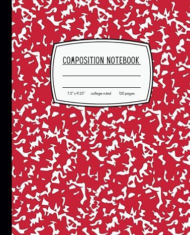 Marble Composition Notebook: Classic Journal Notebook | Red and White | College Ruled | 120 Pages | 7.5"x9.25" | Matte Finish Cover Red Notebook Aesthetic, Red Notebook Cover, Classic Journal, Composition Notebook Covers, Composition Notebooks, Notebook Drawing, Digital Notebook, Blank Paper, Composition Book