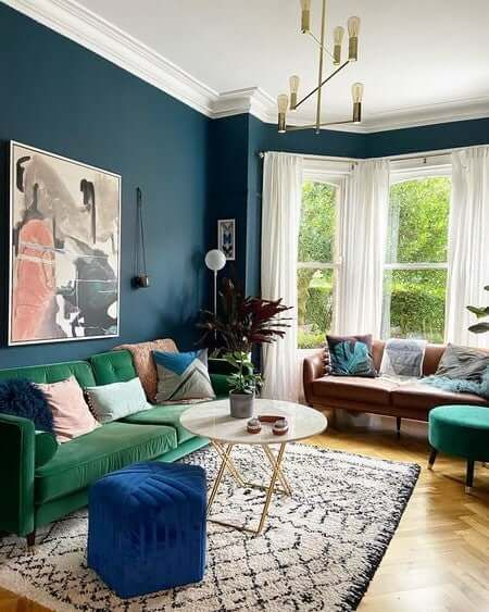 Farrow and Ball Hague Blue - How To Use In Your Home Hague Blue Kitchen, Blue Bedroom Colors, Hague Blue, Dining Room Blue, Farrow And Ball Paint, Farrow And Ball, Bedroom Color Schemes, Blue Living Room, Living Room Inspo