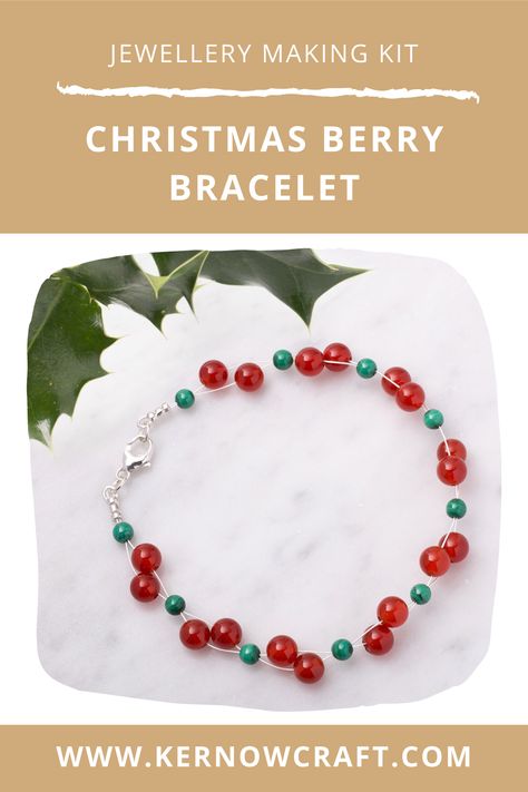 Diy Christmas Bracelets Handmade Gifts, Christmas Bracelets Diy, Christmas Jewellery, Bracelet Kit, Jewelry Making Kit, Bracelet Kits, Christmas Bead, Christmas Bracelet, Easy Christmas Diy