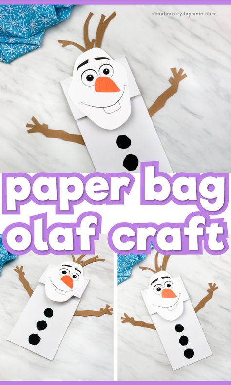 This paper bag Olaf craft for kids is a fun winter idea to celebrate Frozen 2! It's a simple DIY that comes with a free printable template so it's easy to do with preschool, kindergarten and elementary aged children. #simpleeverydaymom #paperbagcrafts #olafcrafts #frozen2 #frozen #frozencrafts #disneycrafts #preschool #preschoolcrafts #kindergarten #teachingkindergarten Olaf Craft, Frozen Crafts, Paper Bag Crafts, Paper Bag Puppets, Princess Dance, Camp Crafts, Budget Crafts, Puppet Crafts, Winter Craft