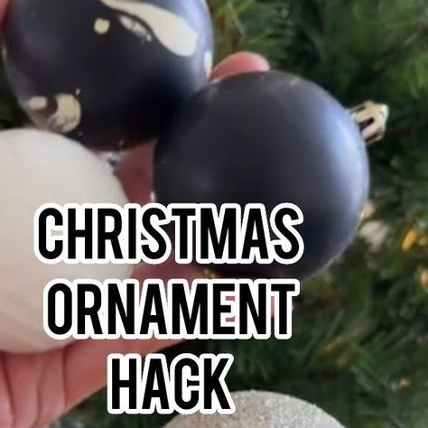 Christmas Ornament Hacks, How To Hang Ornaments On Tree, Mom Lifestyle, Clear Ornaments, Round Ornaments, Black Christmas, Hacks Diy, Custom Ornament, Super Excited