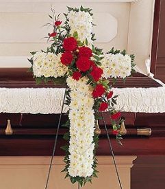 Funeral Cross Sprays Flowers Standing Spray, Cross Wreath, Cemetery Flowers, Sympathy Flowers, Flower Spray, Same Day Flower Delivery, All Flowers, Types Of Flowers, Flower Delivery