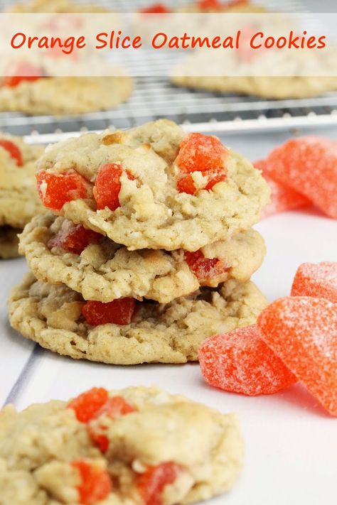 We were at a family party a few weeks ago and my husbands sweet Aunt Linda made these. I almost didn’t try them because I thought the orange pieces were dried apricots, but my daughter took one and then refused to eat it, leaving me with no other choice. Oh  my, I’m so glad my... Orange Slice Cookies, Slice Cookies, The Stay At Home Chef, Caramel Shortbread, Fruit Cake Cookies, Stay At Home Chef, Orange Slice, Delicious Cookie Recipes, Fancy Cookies