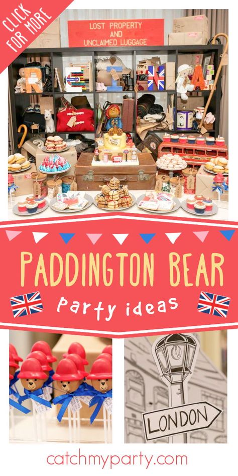 Pattington Bear Party, Paddington Tea Party, Paddington Bear 2nd Birthday Party, Paddington Party Decorations, Paddington Bear Themed Party, Paddington 1st Birthday, Paddington Birthday Party Ideas, Paddington Party Ideas, Paddington Bear 1st Birthday Party