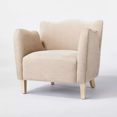 Wing Arm Accent Chair Velvet Beige (FA) - Threshold™ designed with Studio McGee | Target Target Chair, Mcgee Target, Studio Mcgee Target, Upholstery Cushions, Swivel Accent Chair, Studio Mcgee, Living Room Furniture Chairs, Beautiful Chair, Big Girl