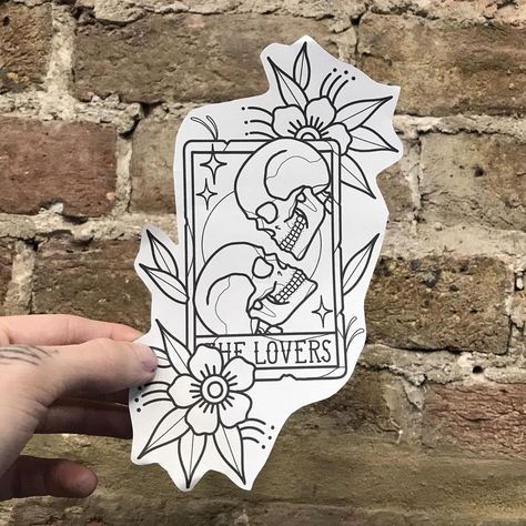 Sam King on Instagram: “🤍 THE LOVERS 🤍 Anuvva tarot card design more varied flash coming soon I promissssseee, sorry been moving house init 🏡 💩” Traditional Tattoo Outline, Sam King, 16 Tattoo, Tarot Tattoo, Tarot Card Tattoo, Tattoo Apprenticeship, Traditional Tattoo Sleeve, Tattoo Zeichnungen, Tattoos For Lovers